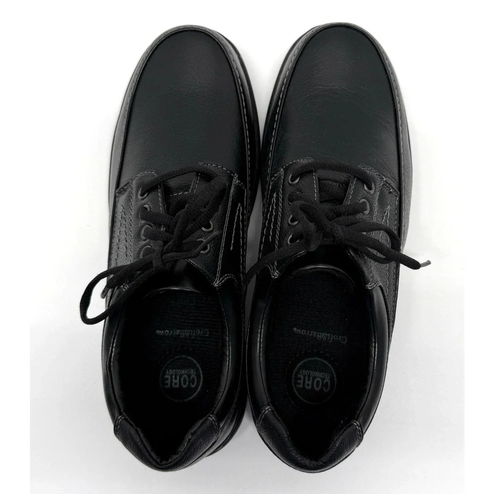 Croft & Barrow Wells Men's 9.5 M Black Leather Business Casual Shoes NIB